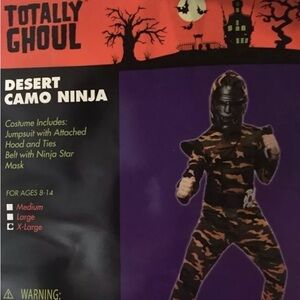 Totally ghoul desert camouflage ninja Halloween costume XL (8-14)